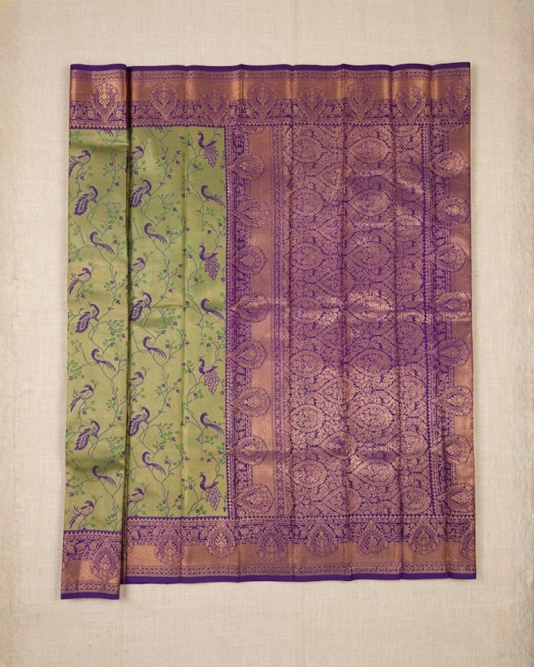Soft Fabric with all over Peacock Motif